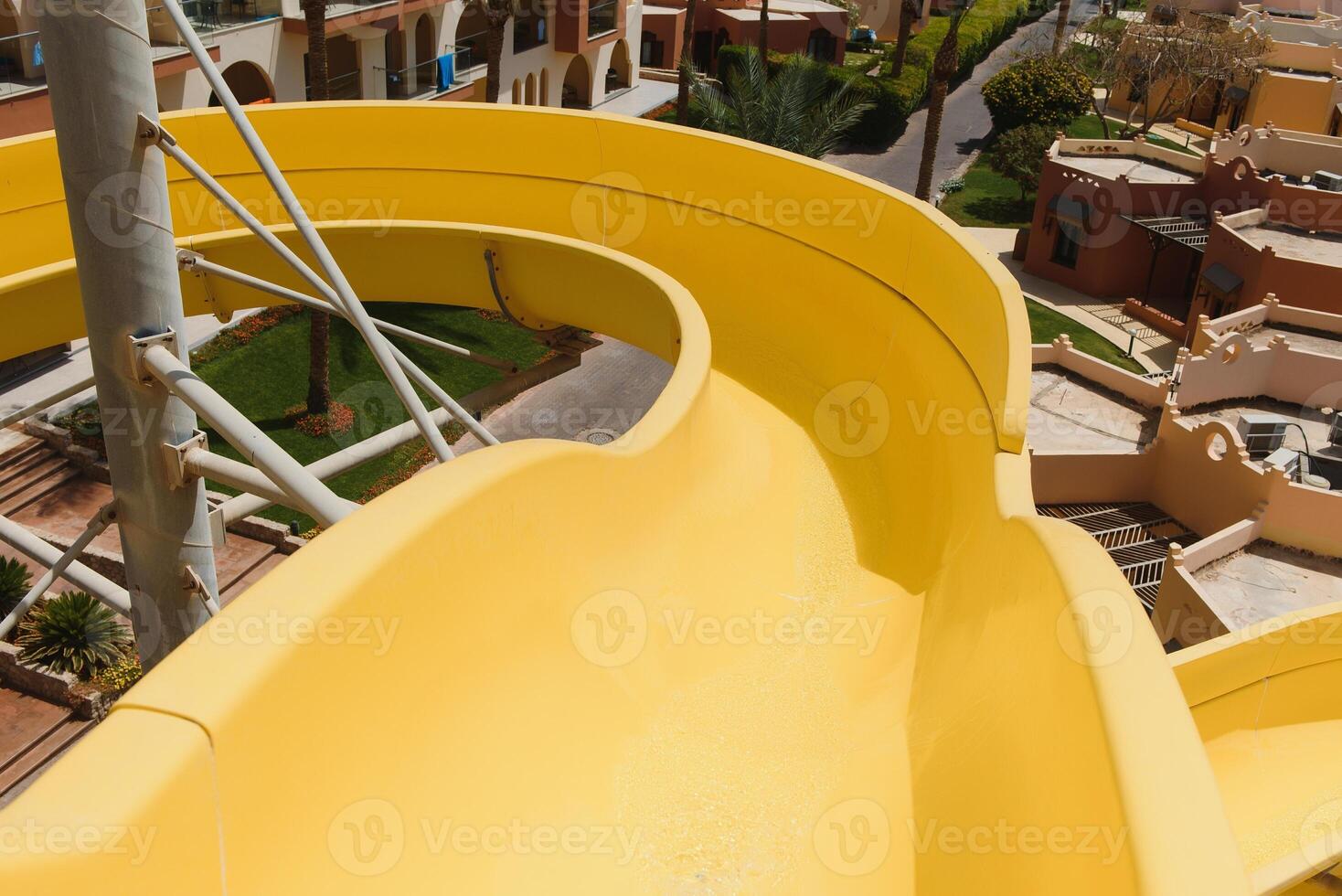 water slides at the water park photo