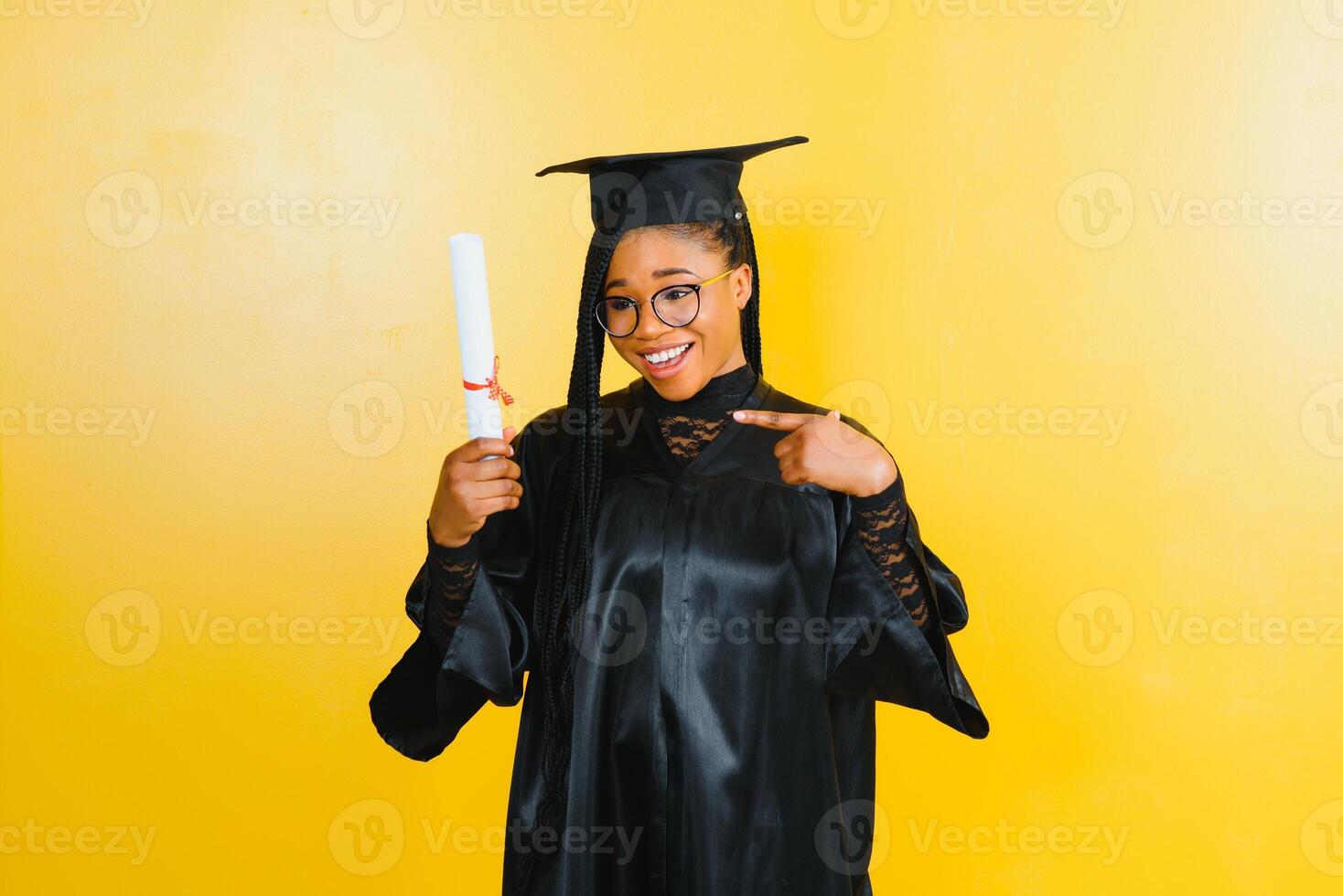 A pretty african american woman graduate photo