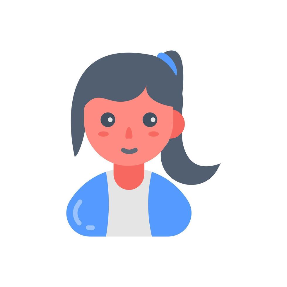 High Ponytail icon in vector. Logotype vector