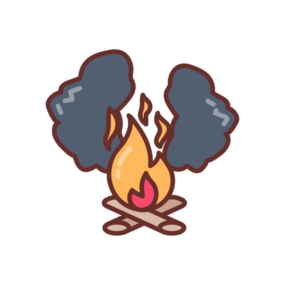 fuego fumar icono en vector. logotipo vector