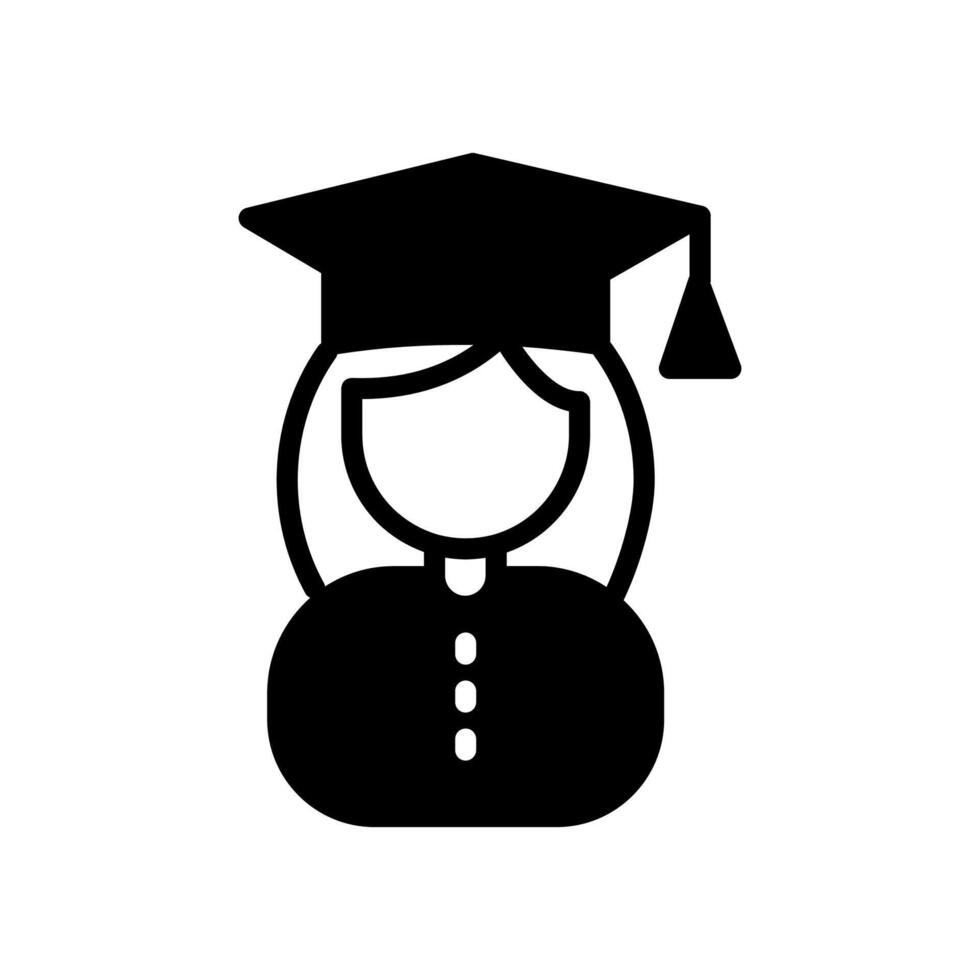 Female Student  icon in vector. Logotype vector