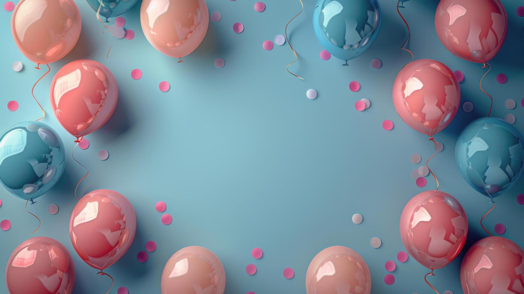 AI generated Group of Balloons With Streamers Floating in the Air photo