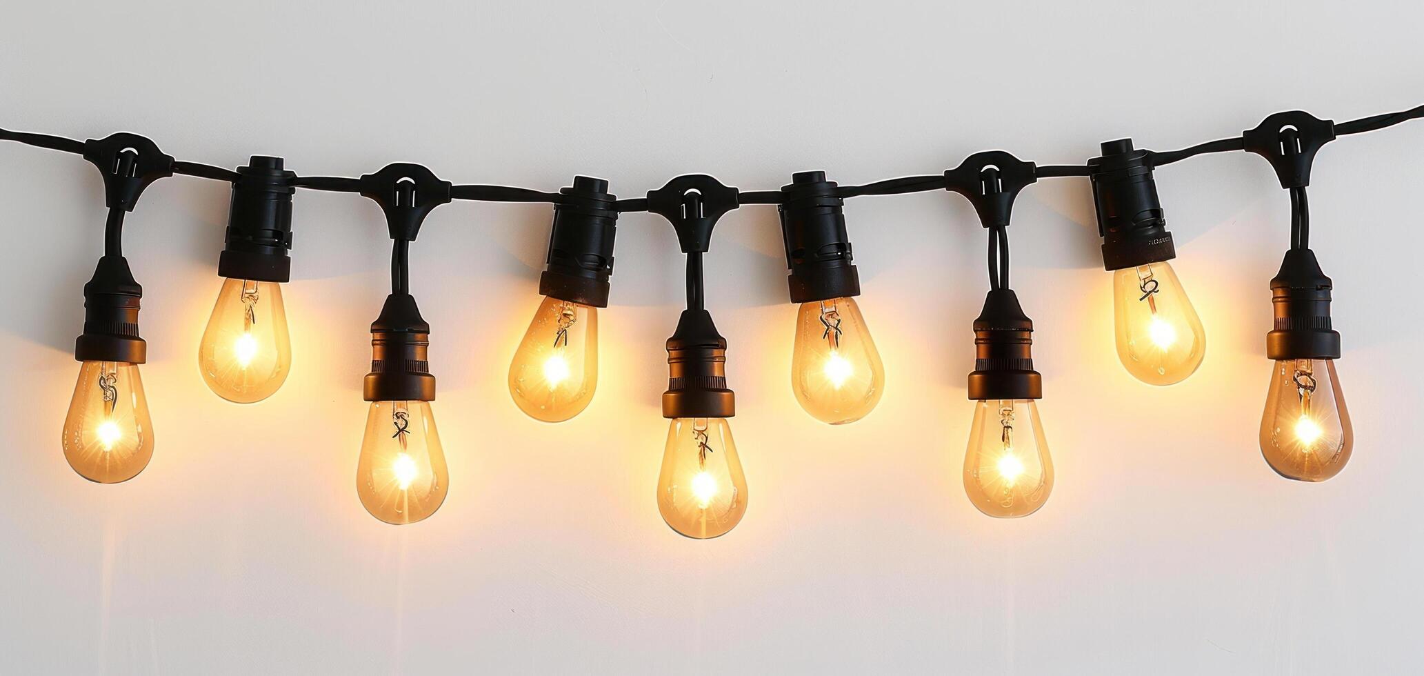 AI generated a white outdoor string light led string lights photo