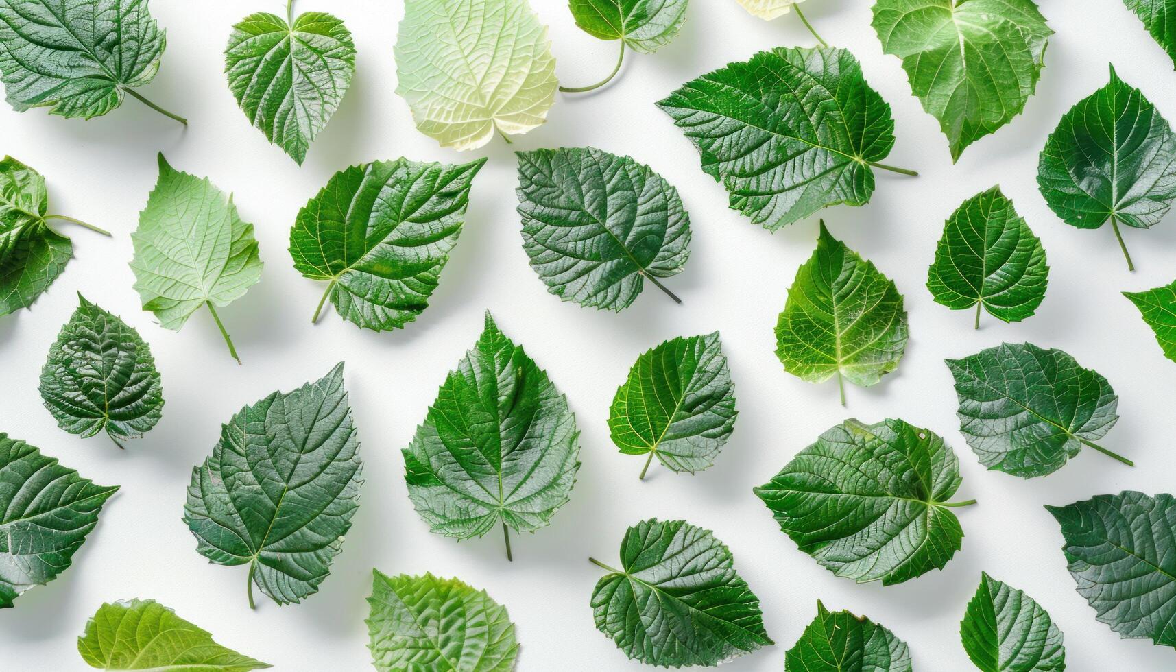 AI generated a close up of ripe green leaves and other leaves photo