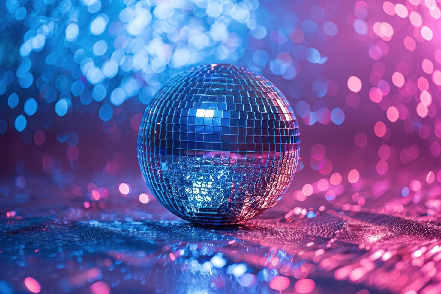 AI generated ball in disco lighting and shining photo