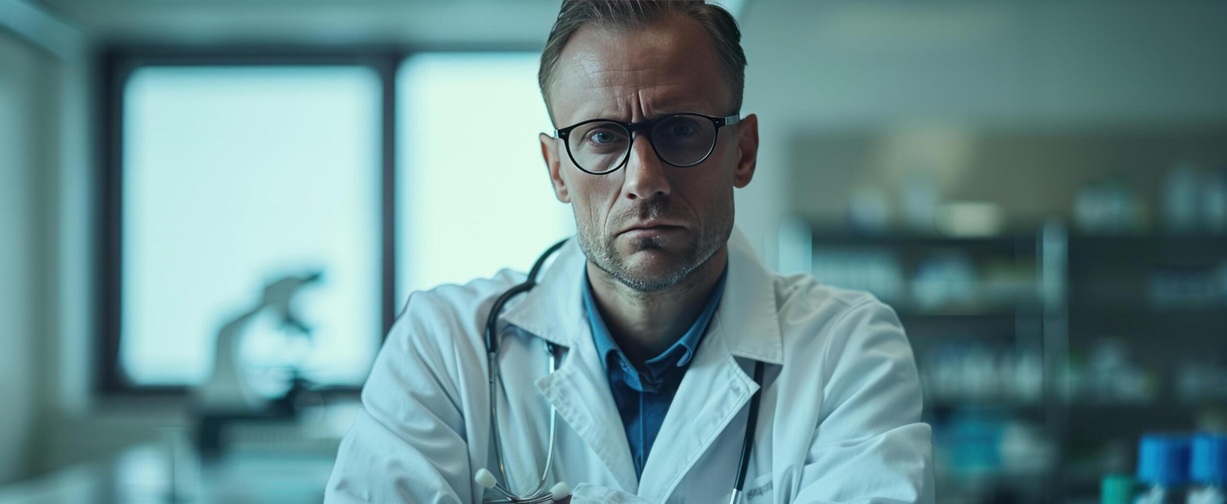 AI generated an image of a medical doctor with his arms folded photo