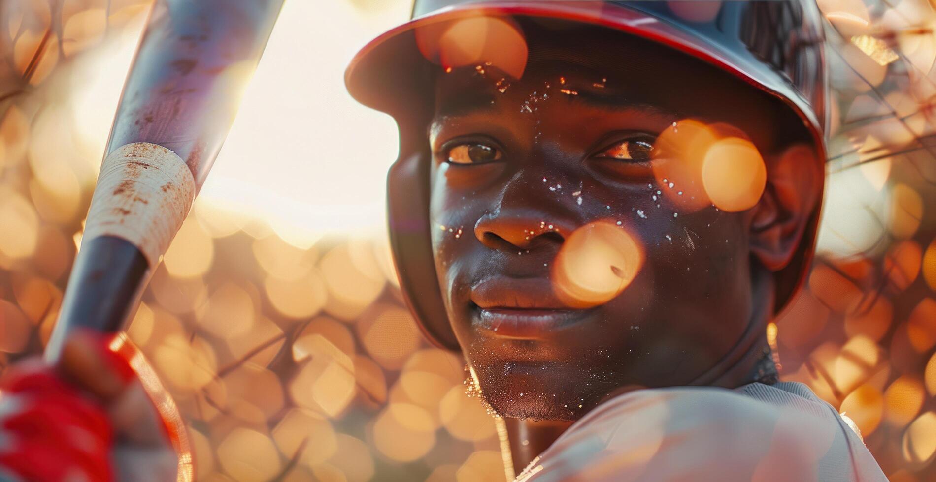 AI generated baseball player going back and forth between hitting a ball photo