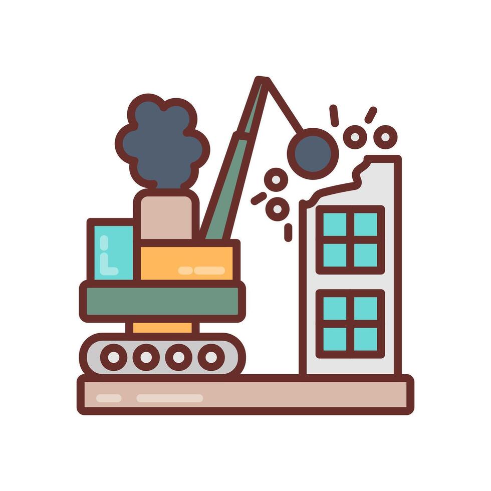 Destruction Pollution icon in vector. Logotype vector