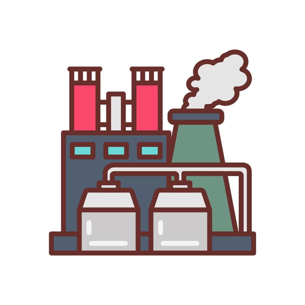 fábrica fumar icono en vector. logotipo vector
