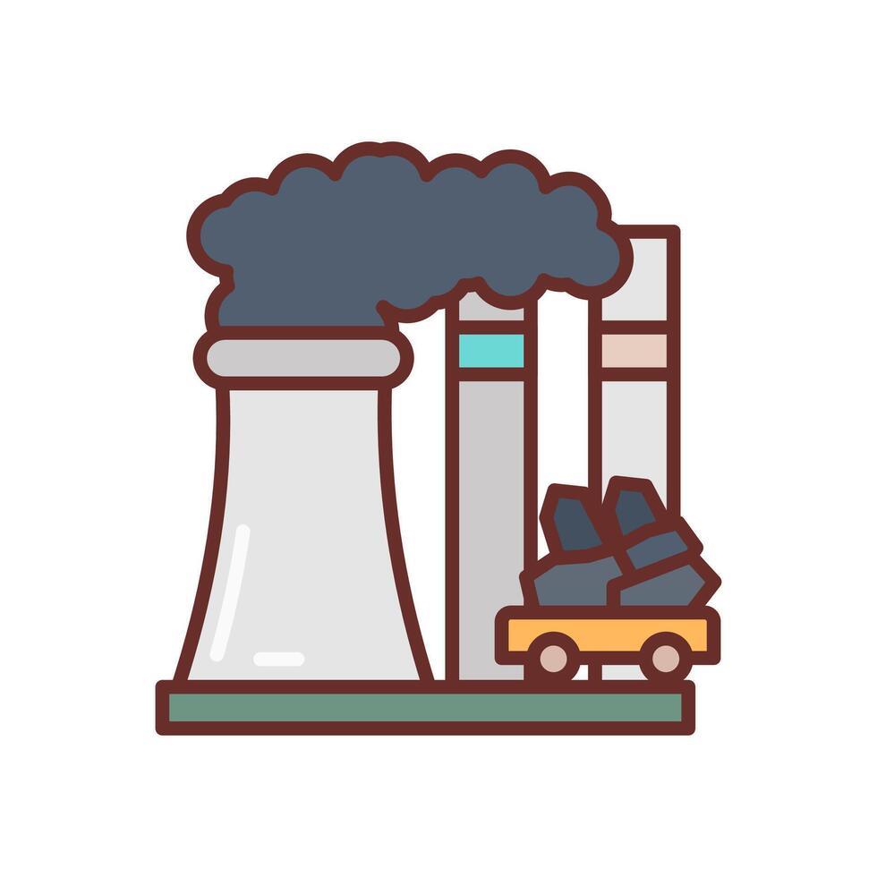 Burning Fossil Fuels icon in vector. Logotype vector