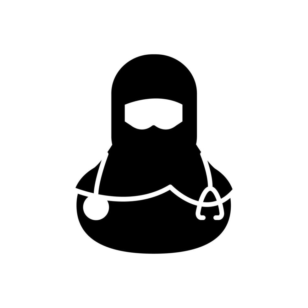 hijab médico icono en vector. logotipo vector