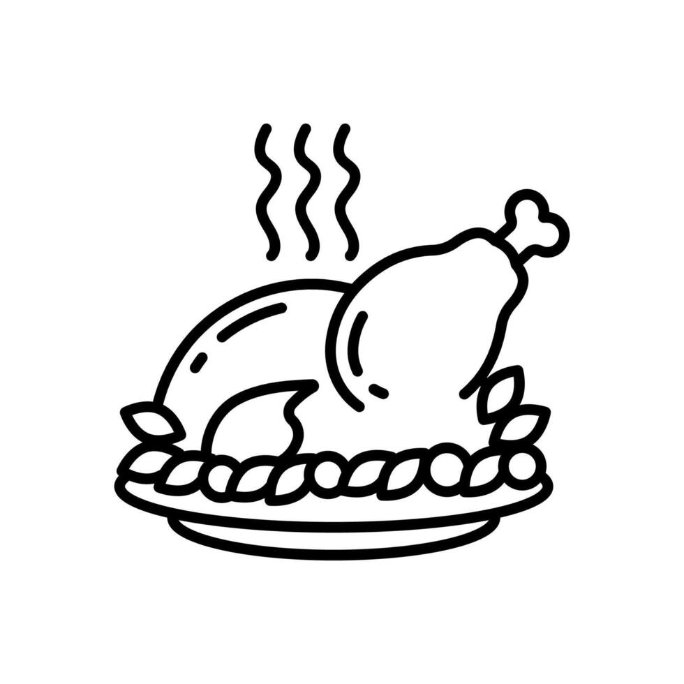 Roast Turkey Diet  icon in vector. Logotype vector