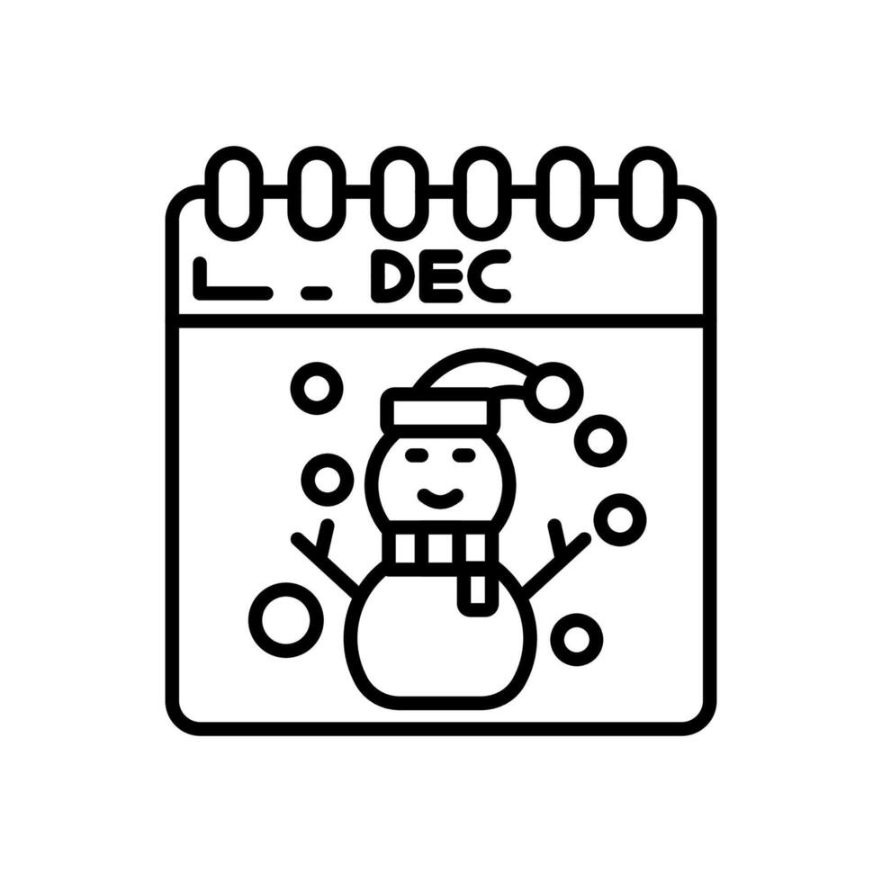 diciembre icono en vector. logotipo vector