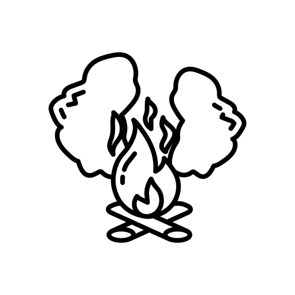 fuego fumar icono en vector. logotipo vector