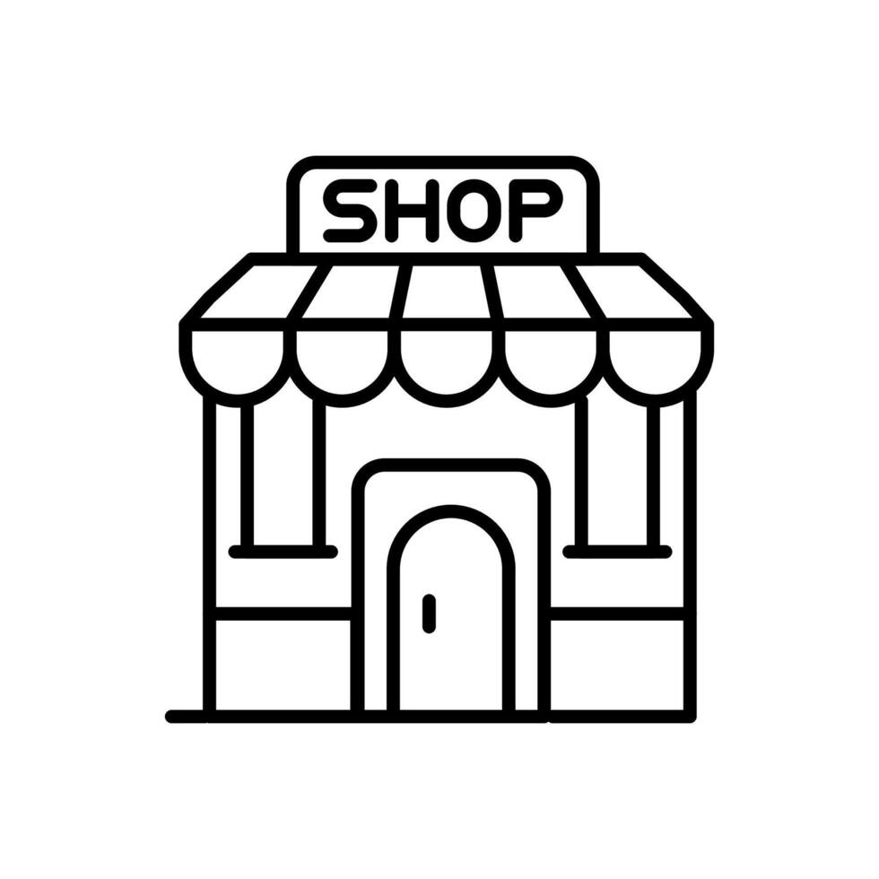 tienda icono en vector. logotipo vector