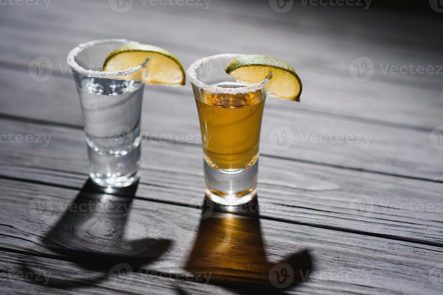 Tequila shot with lime . Selective focus photo