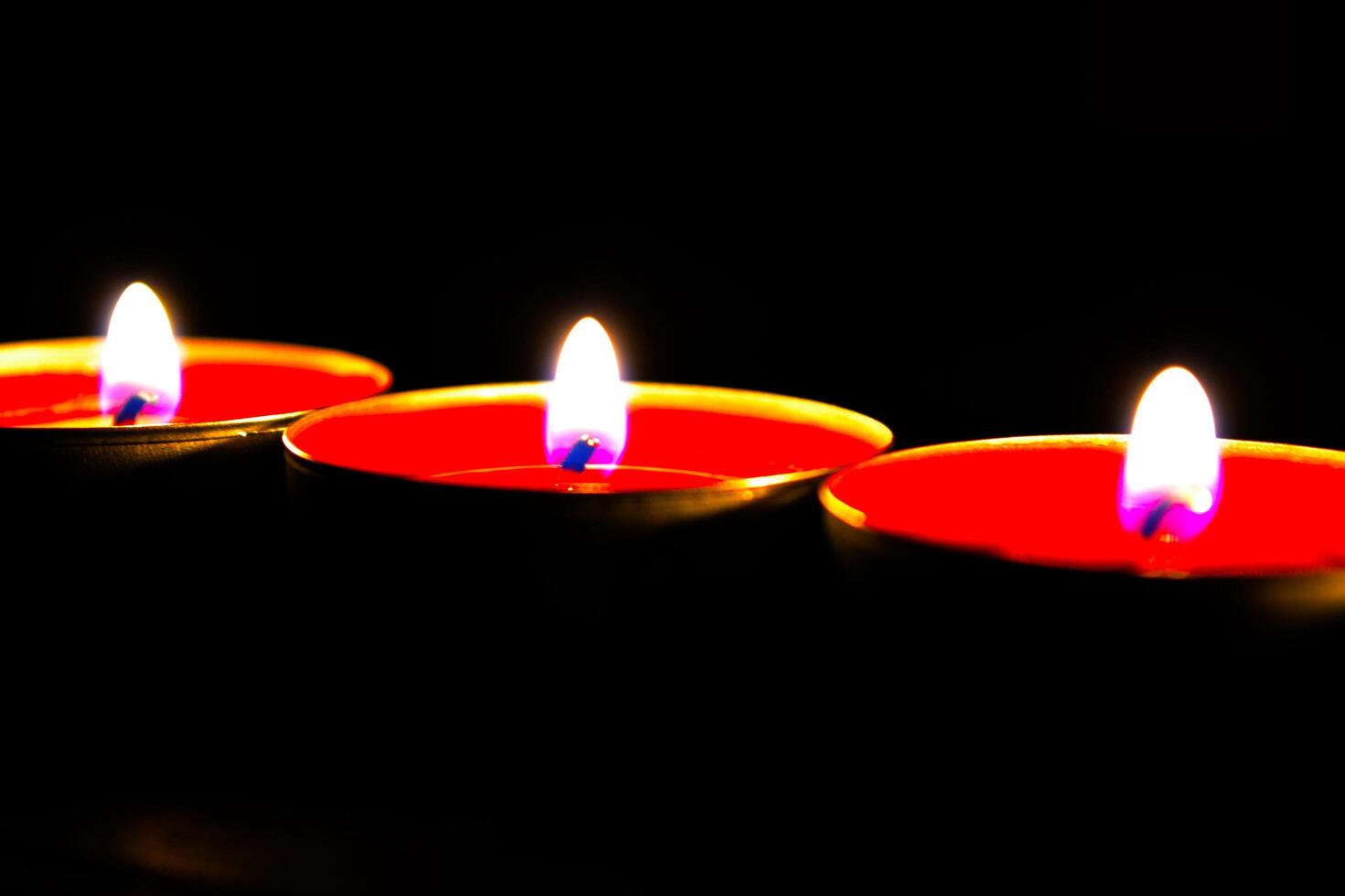 Red candles light. photo