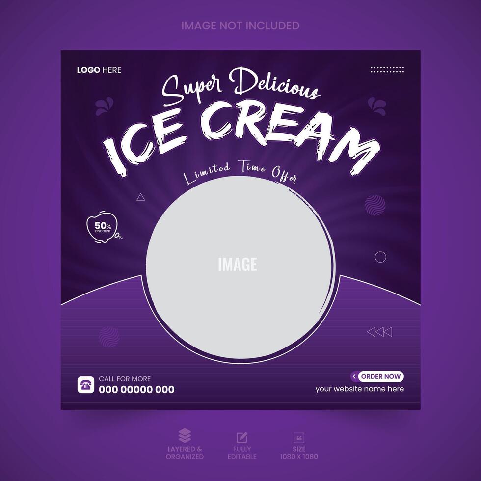 delicioso hielo crema social medios de comunicación enviar diseño modelo , gratis vector