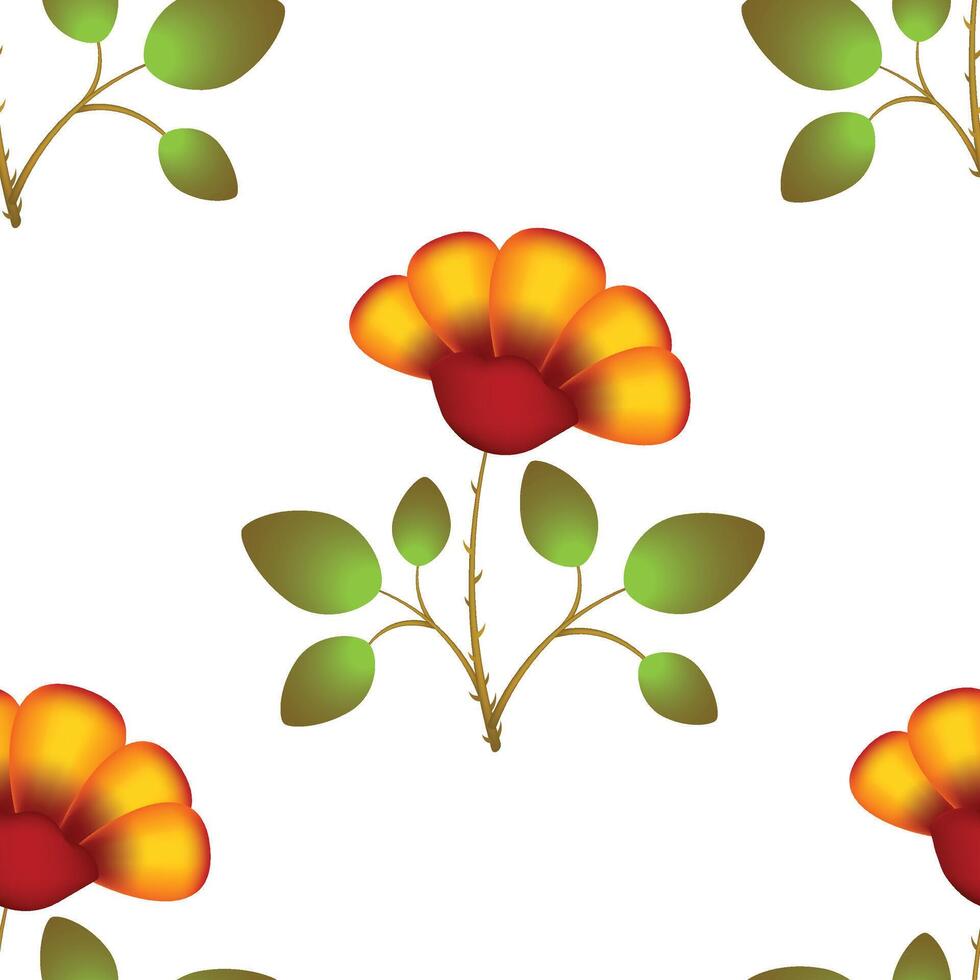 Seamless flower pattern. Pattern with a beautiful flower. Pattern for printing on textiles, paper, etc. Large orange flower in gradient colors vector