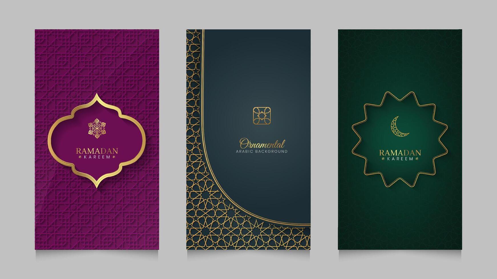 ramadan kareem plantilla de colección de historias de redes sociales realistas islámicas vector