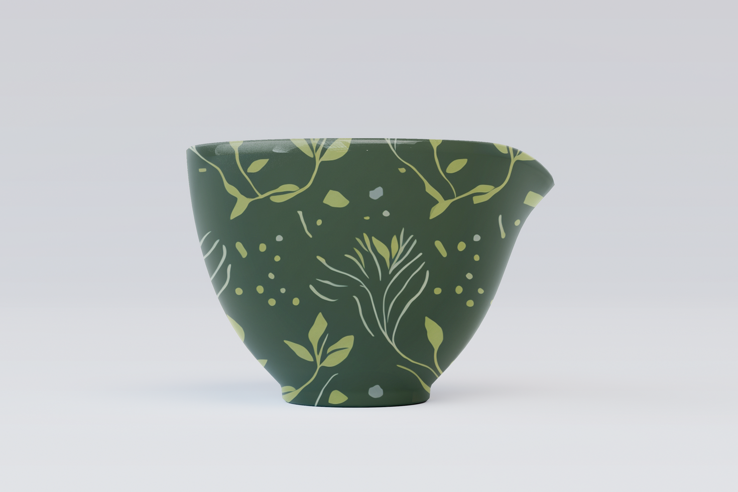 Japanese tea cup mockup template front view psd
