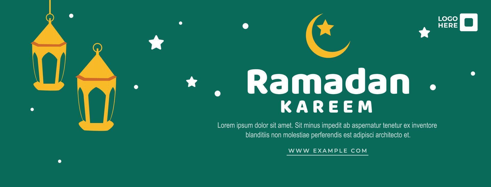 Ramadan Kareem greeting background design in green color. designs for banner templates. vector