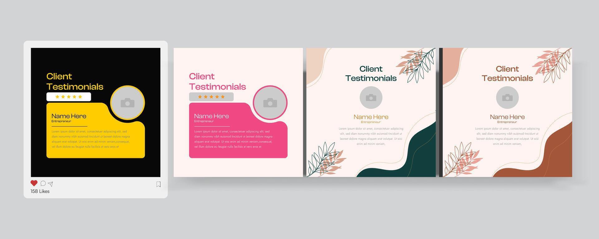 Customer feedback review or testimonial design Social Media post story Design, Customer Review banner, Testimonial banner design vector