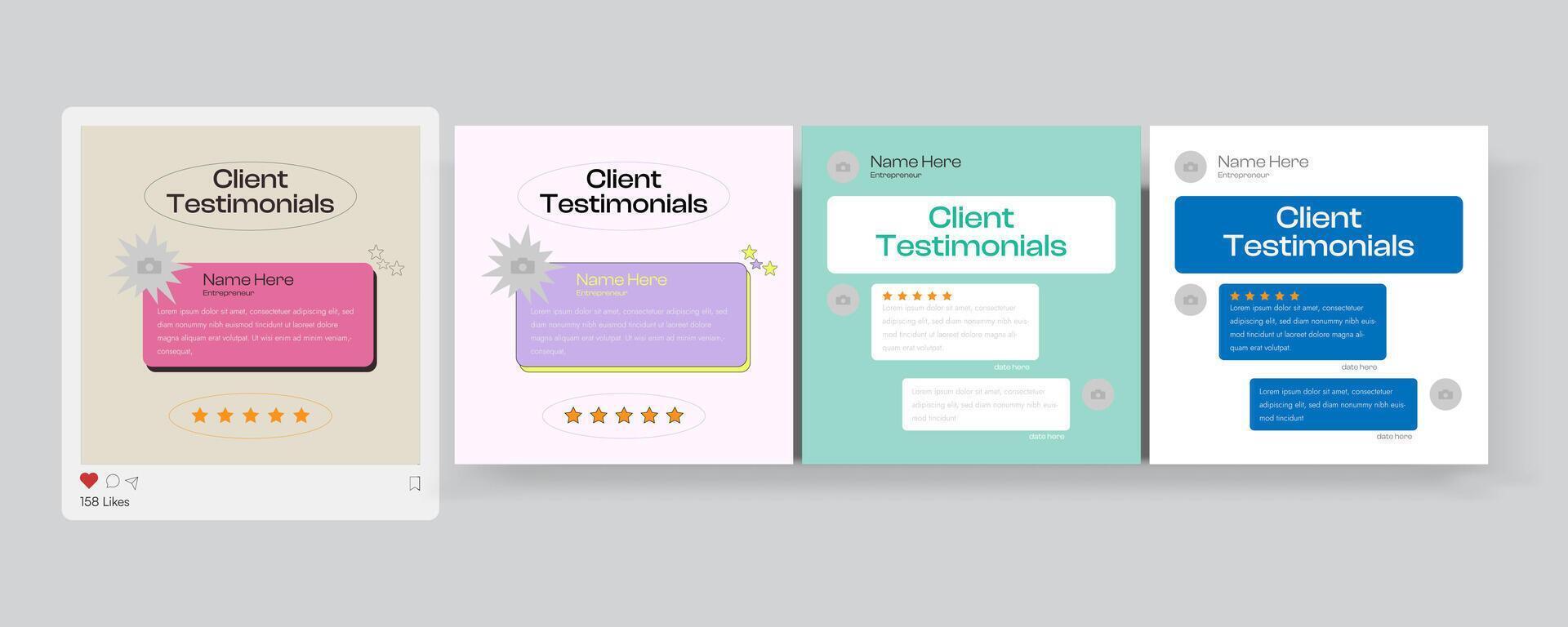 Customer feedback review or testimonial design Social Media post story Design, Customer Review banner, Testimonial banner design vector