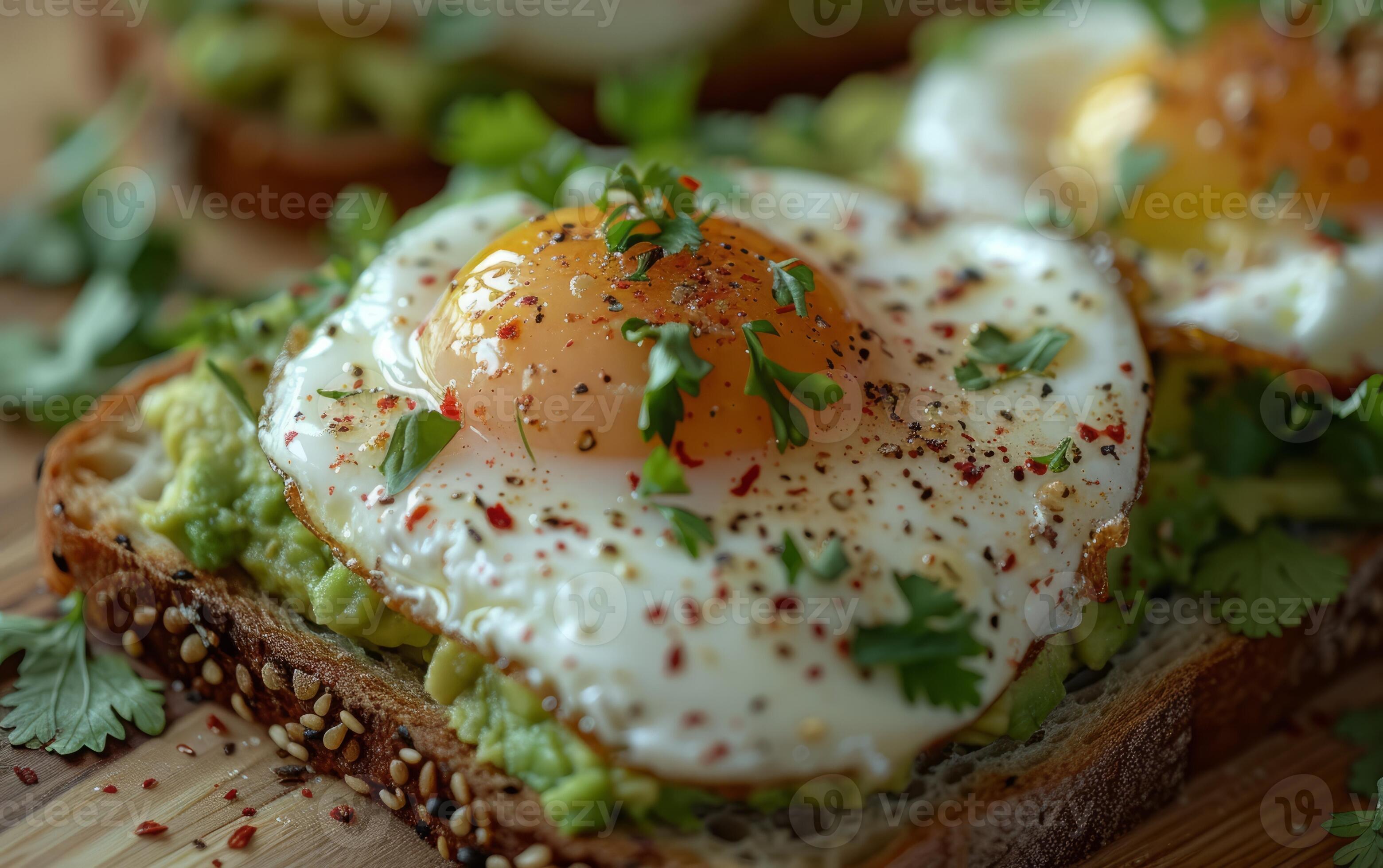 AI generated Avocado Toast with a Flawless Poached Egg Garnish 40350360