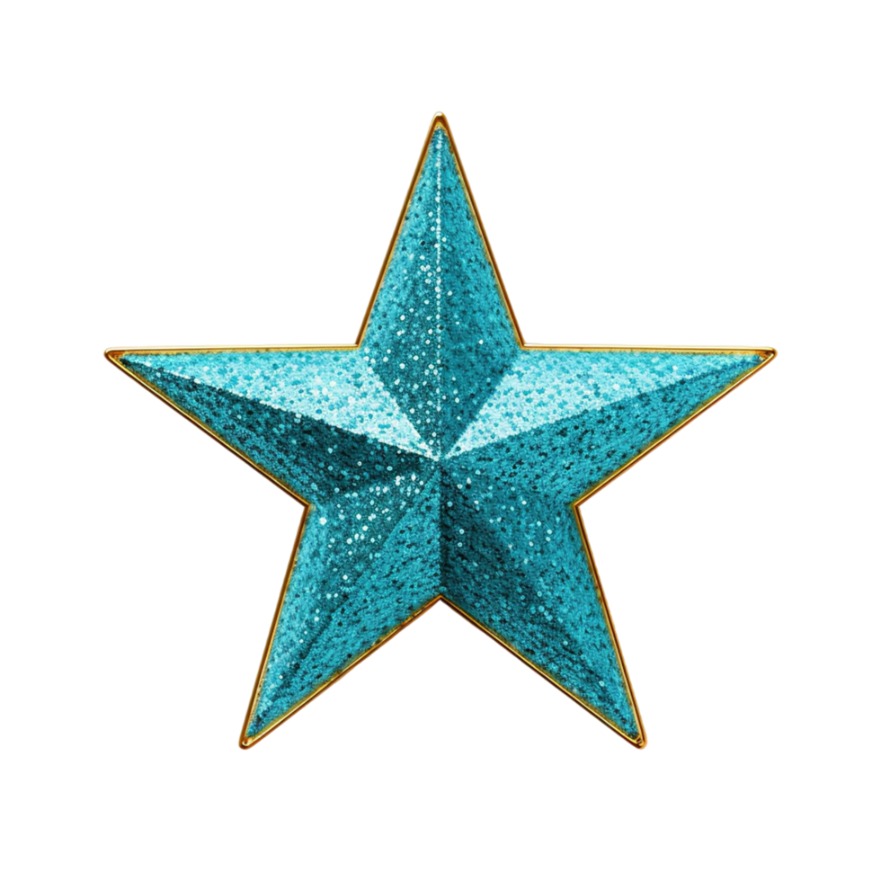 AI generated Cute blue silver star png