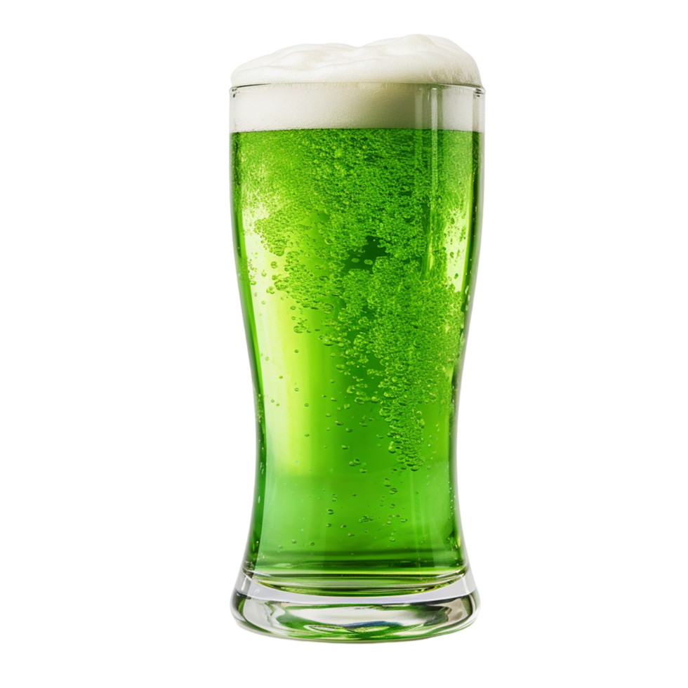 AI generated Green beer in glassware for st patrick day png