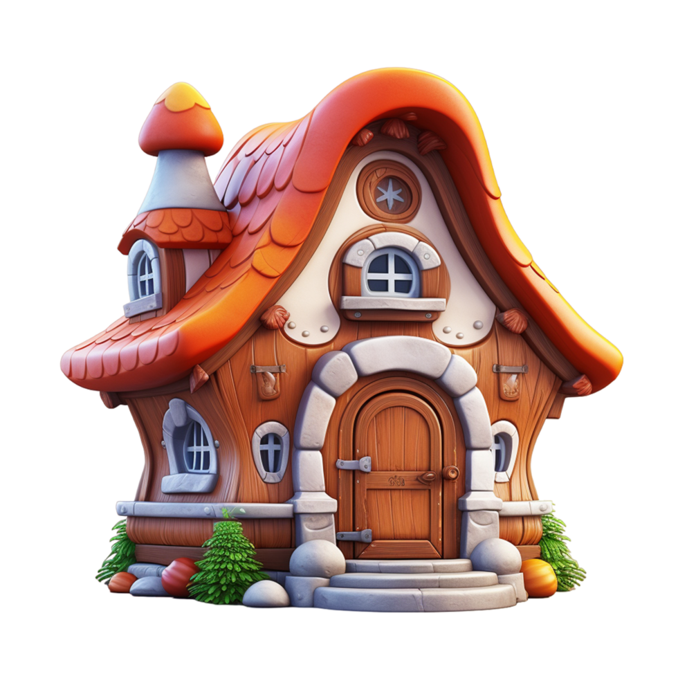 AI generated Fabulous fantasy house of dwarf or elf cartoon style png