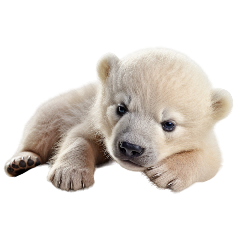 AI generated A 3 month old polar bear cub ursus maritimus is lying png