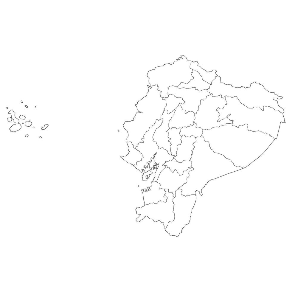 Ecuador mapa. mapa de Ecuador en administrativo provincias en blanco color vector