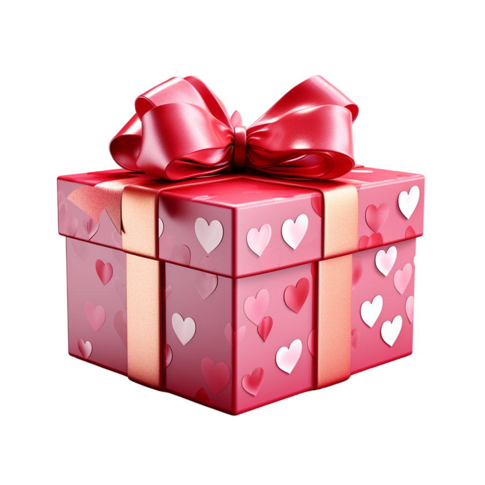 AI generated Box with gift for valentines holiday png