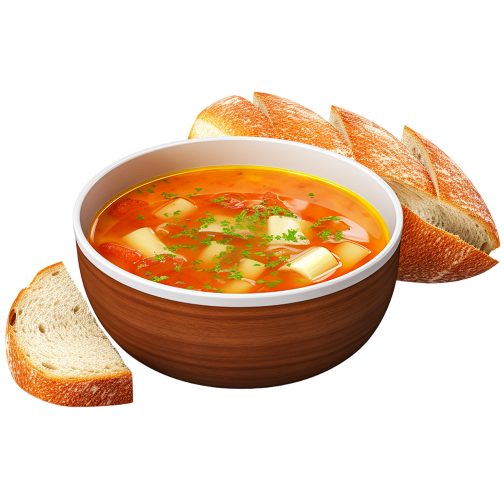 AI generated Soup with bread png