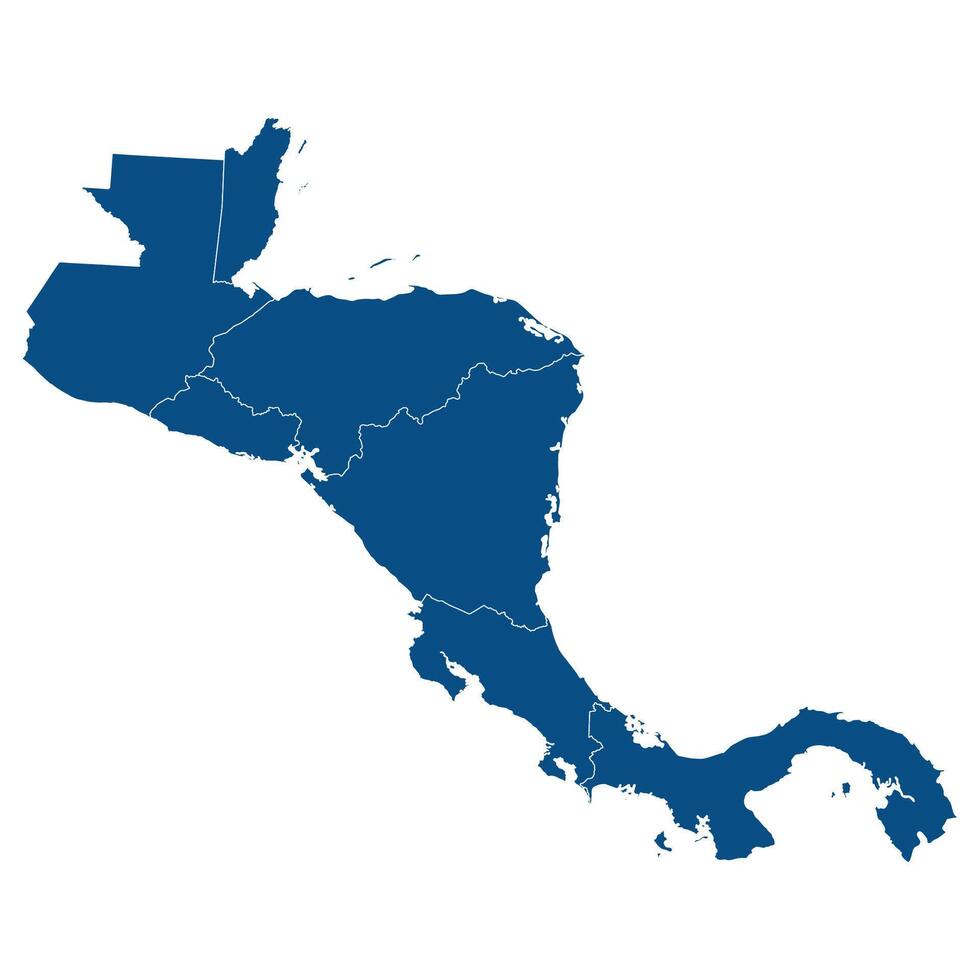 Central America country Map. Map of Central America in blue color. vector