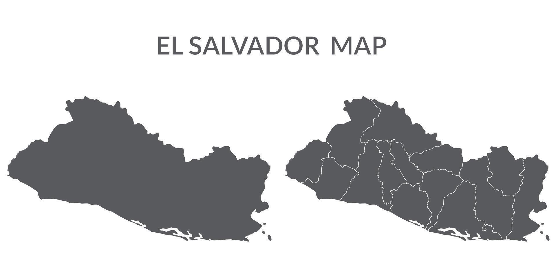 El Salvador map. Map of El Salvador in grey set vector