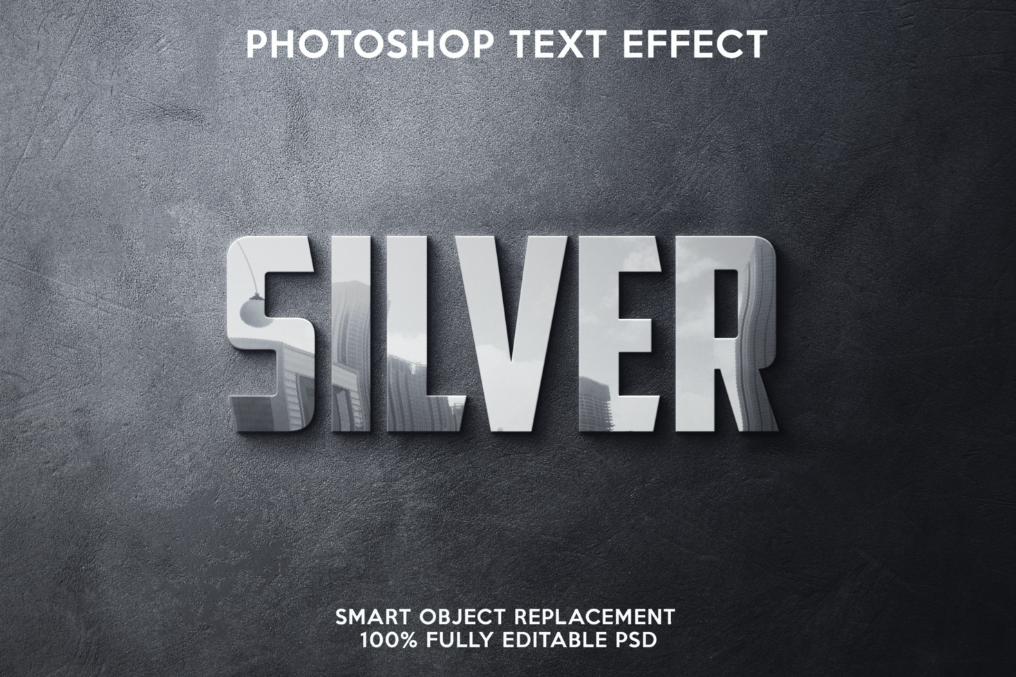 silver game text effect template psd