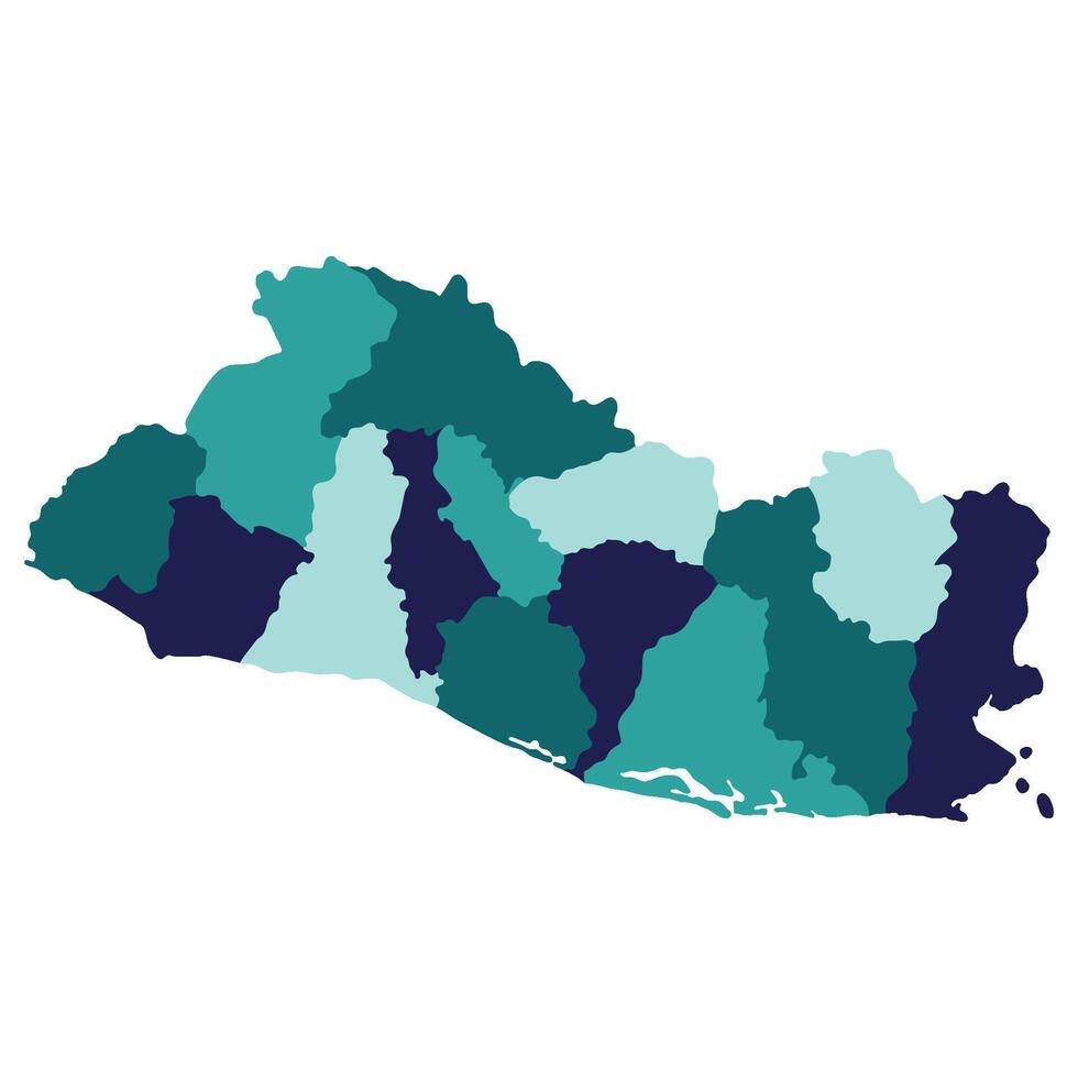 El Salvador map. Map of El Salvador in administrative provinces in multicolor vector