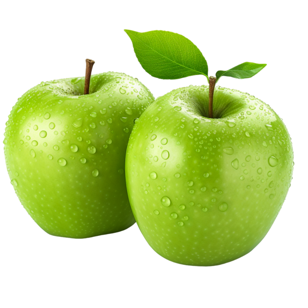 AI generated Fresh green apple leaf png