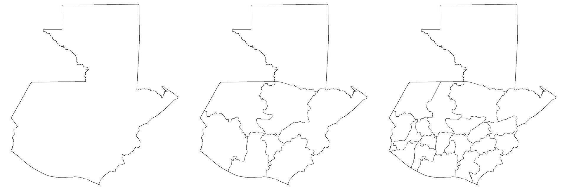 Guatemala map. Map of Guatemala in white set vector