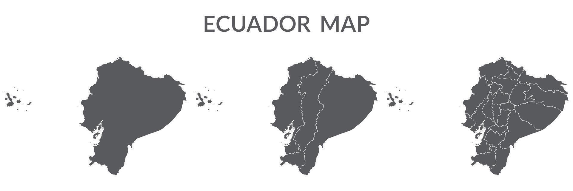 Ecuador map. Map of Ecuador in grey set vector