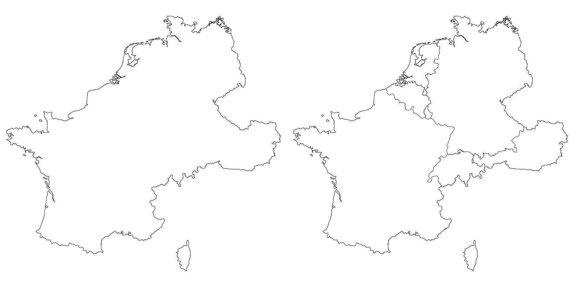 occidental Europa país mapa. mapa de occidental Europa en conjunto vector