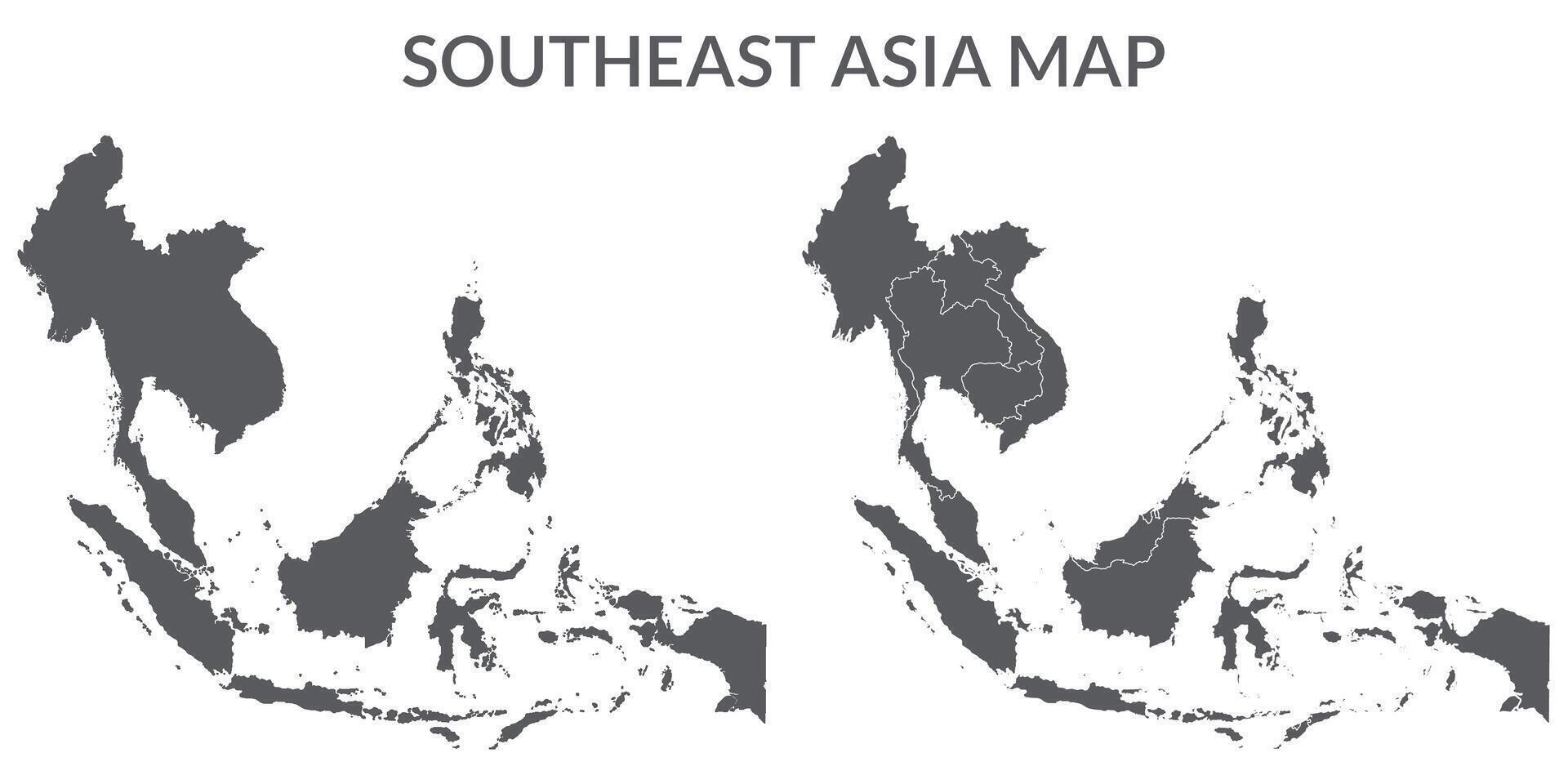 Sureste Asia país mapa. mapa de Sureste Asia en multicolor. vector