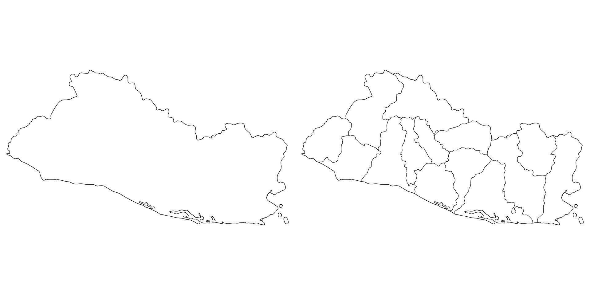 El Salvador map. Map of El Salvador in white set vector