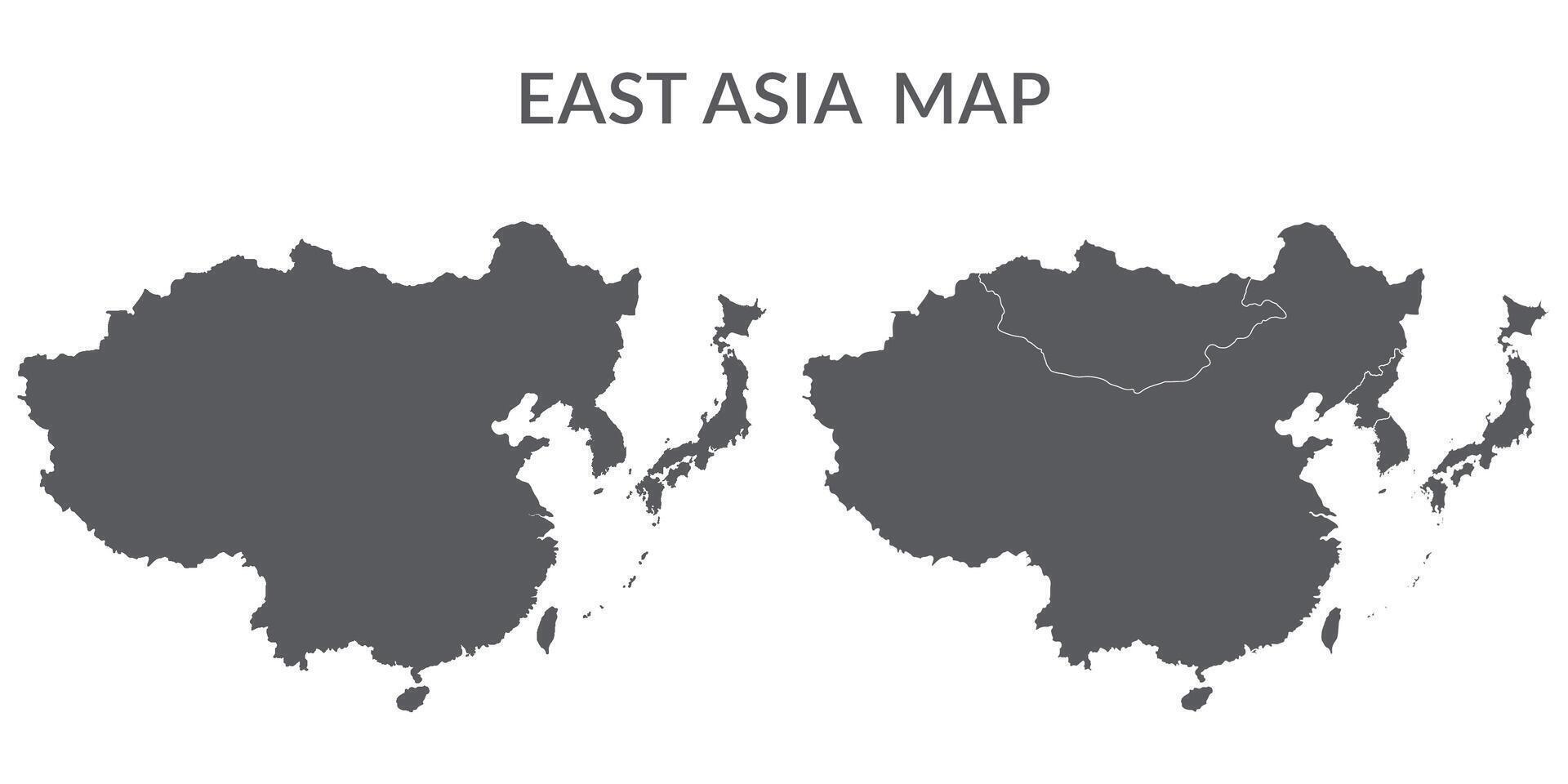 East Asia country Map. Map of East Asia in multicolor. vector