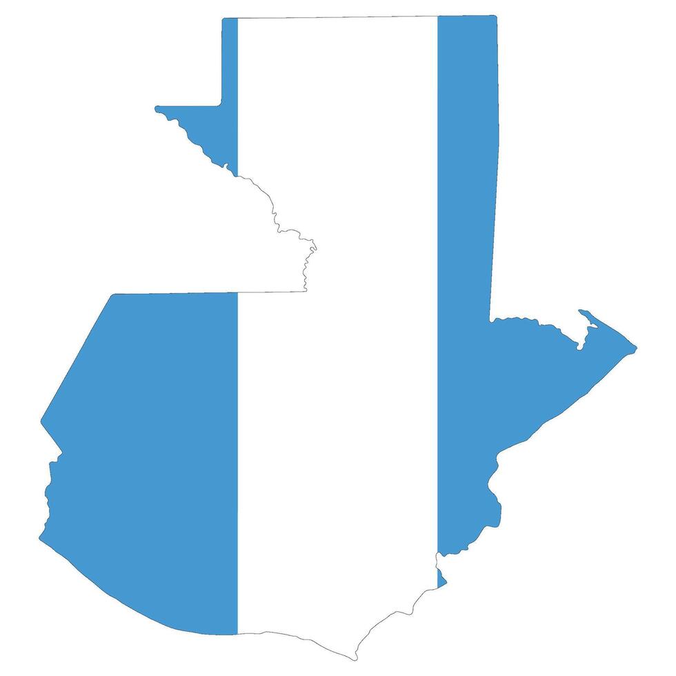 Map of Guatemala with national flag of Guatemala vector