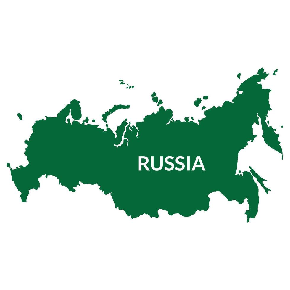 Rusia mapa en verde color mapa de Rusia vector