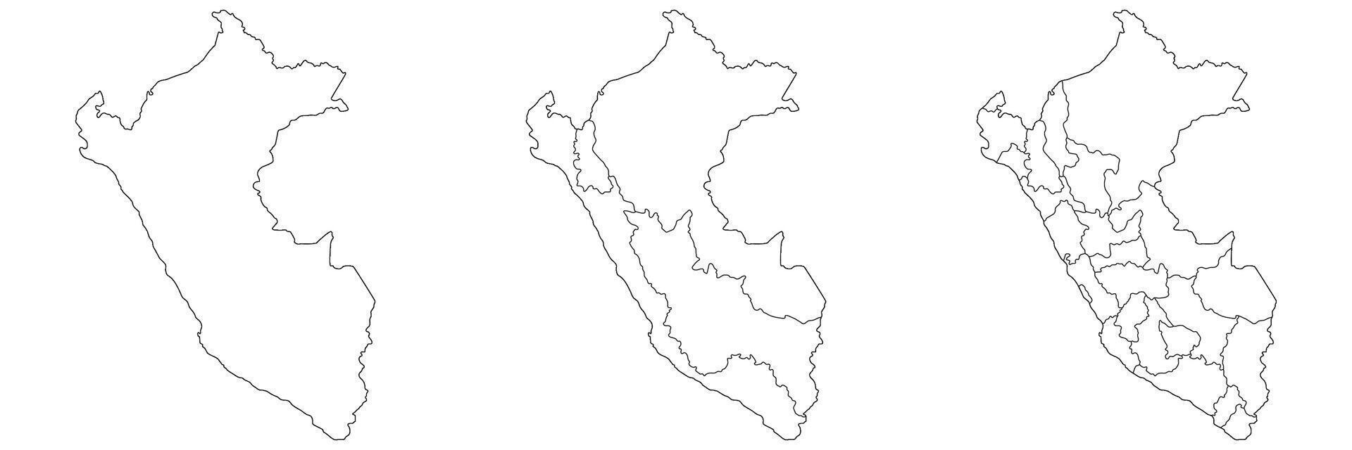 Perú mapa. mapa de Perú en blanco conjunto vector